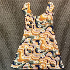 Retro Floral Swirl Dress